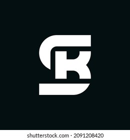 SK KS logo. the letter S and K perfectly combined into a new, modern and original Logo
