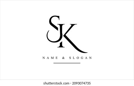 SK, KS, S, K abstract letters logo monogram