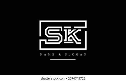 SK, KS, S, K abstract letters logo monogram