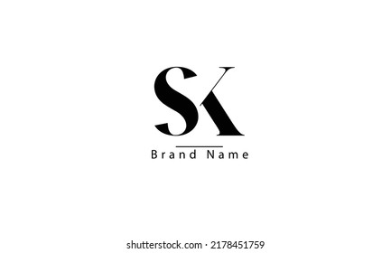 SK KS S K abstract vector logo monogram template