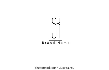 SK KS S K abstract vector logo monogram template