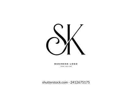 Monograma del logotipo de las letras abstractas SK, KS, S, K