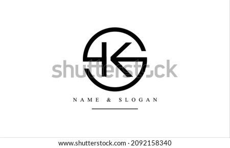 SK, KS, S, K abstract letters logo monogram