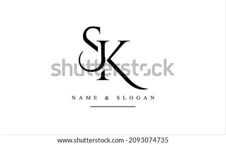 SK, KS, S, K abstract letters logo monogram