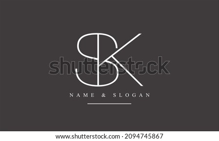 SK, KS, S, K abstract letters logo monogram