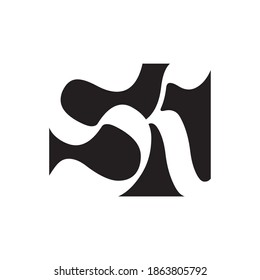 Vector de plantilla de diseño del logotipo de la carta inicial de SK KS S K. Logo gótico en monograma sk con letras blancas en cuadrado negro.
