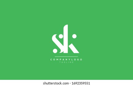 SK KS S K Letter Logo Alphabet Design Template Vector