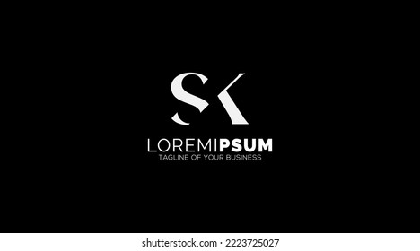 SK, KS, S, K Letters Logo design Abstract Monogram vector