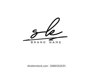 SK carta elegante cursiva beleza caligrafia logotipo.
