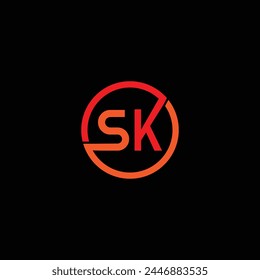 SK Letter Initial Logo Design Template Vector Illustration