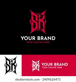 SK Letter Initials, Modern Minimalist Monogram, Professional Branding Logo Design