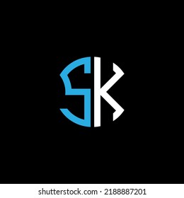 SK Letter Logo kreatives Design mit Vektorgrafik, Abc einfaches und modernes Logo-Design.