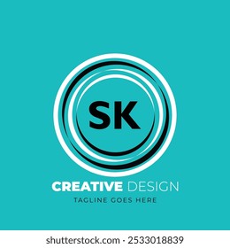 SK letter logo creative design. SK unique design. Vector illustration