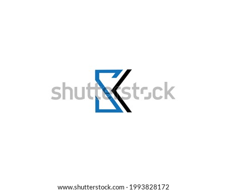 SK Letter Logo Design Creative Modern Vector