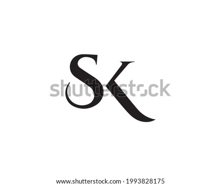 SK Letter Logo Design Creative Modern Vector