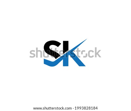 SK Letter Logo Design Creative Modern Vector