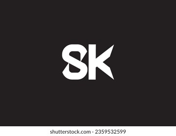 Diseño del logotipo de la letra SK y diseño del logotipo inicial