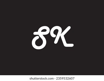 Diseño del logotipo de la letra SK y diseño del logotipo inicial