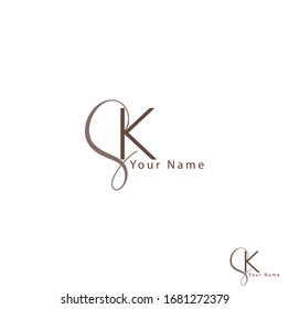 Vector de plantillas de diseño de logotipo de carta SK