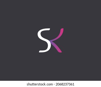 SK Letter Logo Design Template Vector