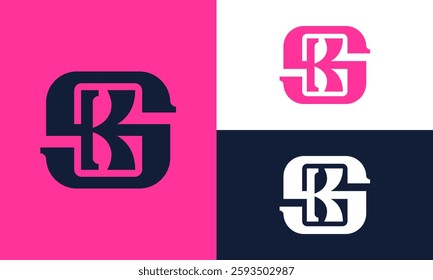 SK letter logo stock template.