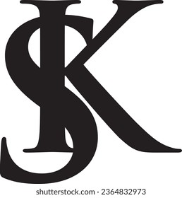 SK letter modern logo design