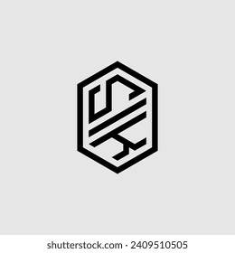 SK line geometric monogram with high quality professional design that will print well