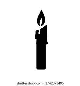 SK- Lit candle candlestick flat vector icon for apps and websites. eps-10 vector illustration.