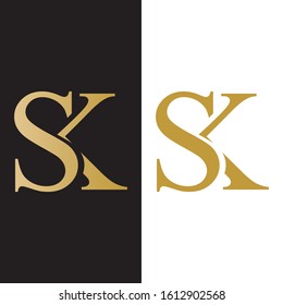 SK logo design luxury premium vector icon