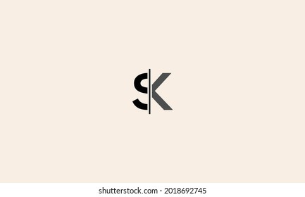 SK logo letter design. KS logo monogram initials letter concept. SK icon logo design