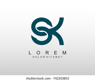 SK Logo Letter Design Template Element