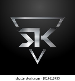 SK Logo, Metal Logo, Silver Logo, Monogram, Polygon
