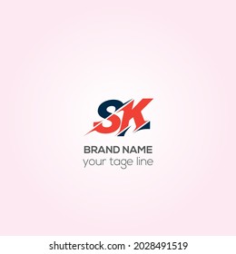 Icono de concepto de Logotipo SK. Diseño de logotipo creativo