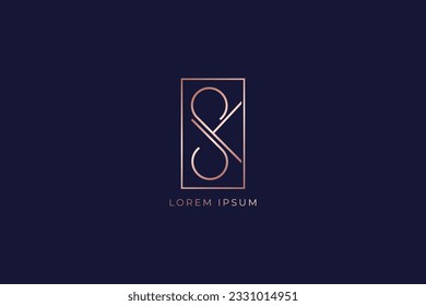 sk minimalist letter fashion brand design line style creative golden wordmark design typography illustration, sk fashion logo, sk line style, sk design