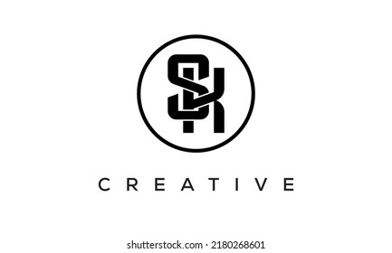 SK monogram. initial letters SK eye-catching Typographic logo design with circle, very creative stylish lettering logo icon for your business and company