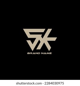 SK Monogram Logo Design Vector