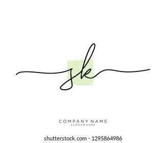 SK S K Initial handwriting logo template