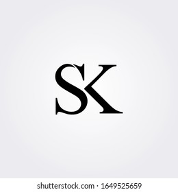 Sk S K Letter Logo Black Stock Vector (royalty Free) 1649525659 