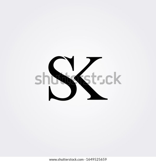 Sk S K Letter Logo Black Stock Vector (Royalty Free) 1649525659 ...