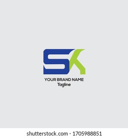 SK vector logo design, KS Creative logo design