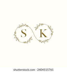 SK wedding infinity in elegant monogram with high quality professional design that will print well