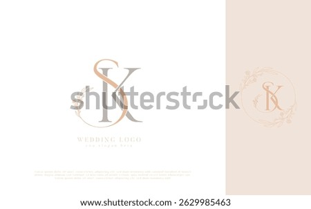SK Wedding Logo with Floral Monogram