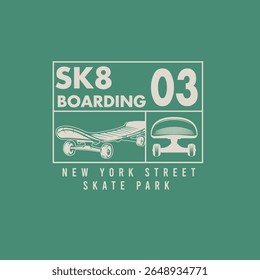 Sk8 Embarque em Nova York skate park vetor gráfico