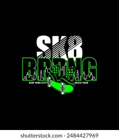 SK8 BRDNG, Skateboard, typography graphic design, for t-shirt prints, vector illustration. 