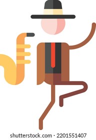 Ska Jazz Isolated Design Element Stock Illustration. Vector On A White Background