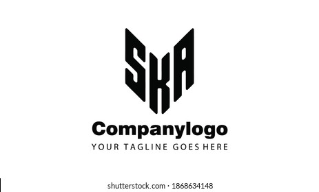 SKA Letter Modern Logo Design. SKA Logo On White Background Vector Template