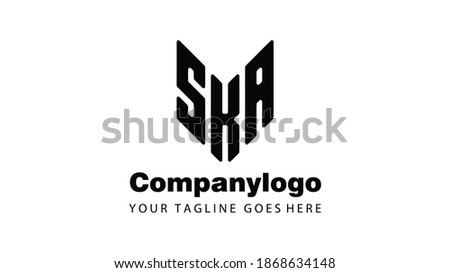 SKA Letter Modern Logo Design. SKA Logo on White Background Vector Template Stock fotó © 