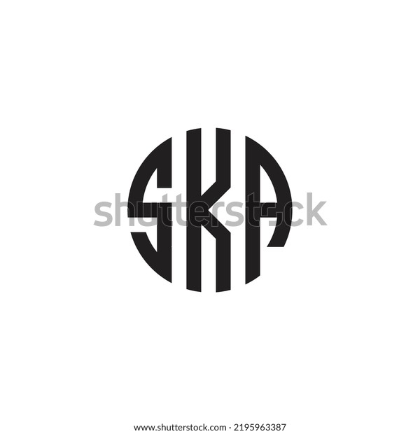 SKA letters\
linked and S K A logo design\
vector