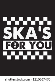 afiche gráfico de dos tonos de la cita musical de ska