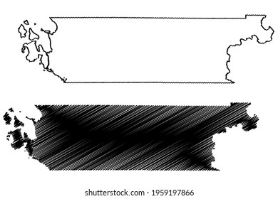 Skagit County, State of Washington (U.S. county, United States of America) map vector illustration, scribble sketch Skagit map